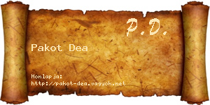 Pakot Dea névjegykártya
